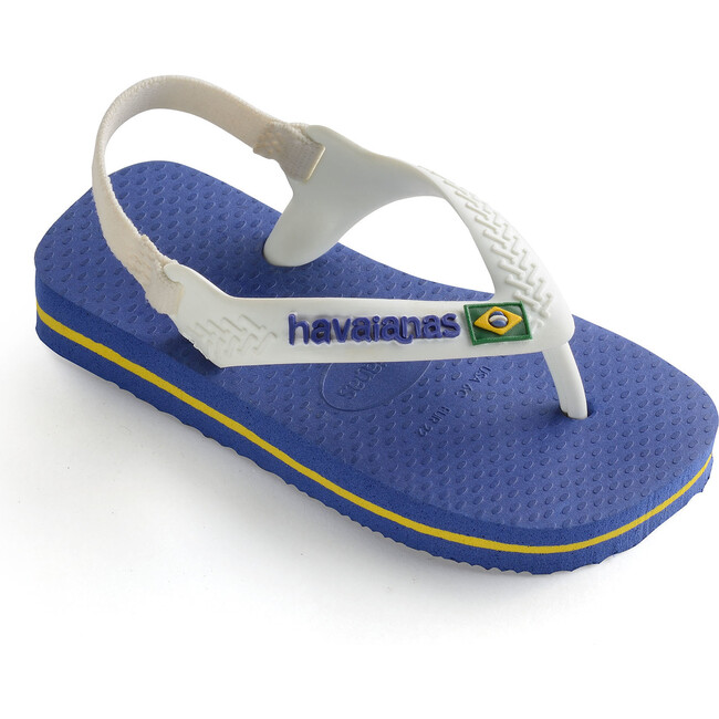 Baby Brazil Logo Flip Flops, Marine Blue - Sandals - 2