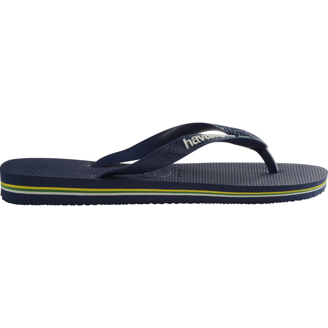 Kids Brazil Logo Flip Flops, Navy Blue - Sandals - 3