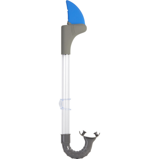 Shark Bite Snorkel, Grey with Blue Fin