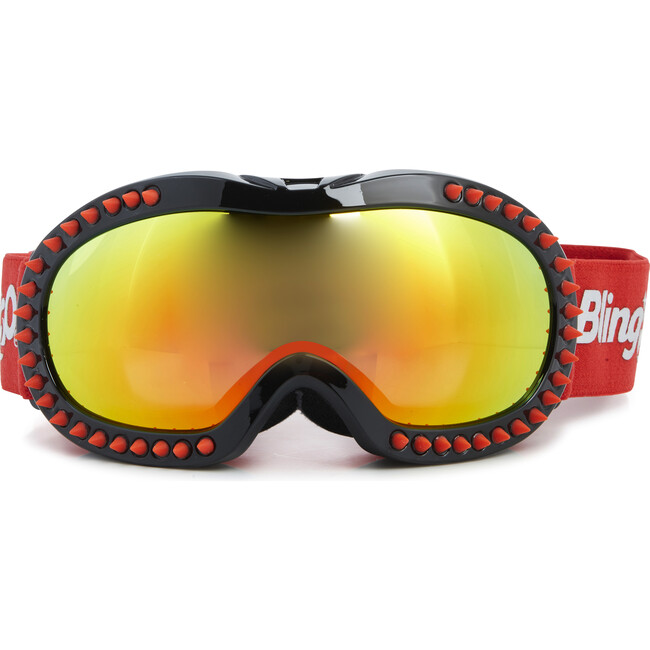 Red Spike Black Frame Ski Goggle