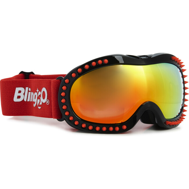 Red Spike Black Frame Ski Goggle