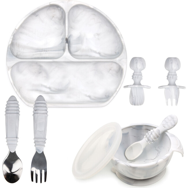 Growing with Bumkins Silicone Set, Marble