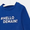 Hello Demain Sweatshirt, Indigo - Sweatshirts - 3