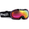 Hot Pink Rhinestone Black Frame Ski Goggle - Ski Goggles - 2