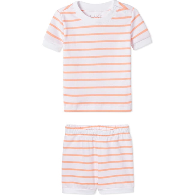 Pima Baby Shorts Set, Papaya