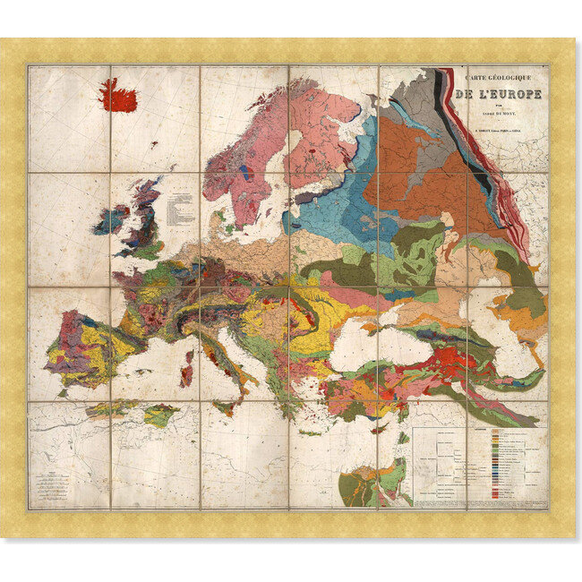 Carte Geologique De L'Europe Map 1875