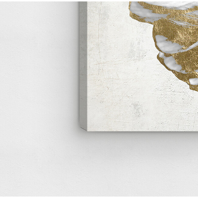 Gold and Light Floral, White - Art - 9