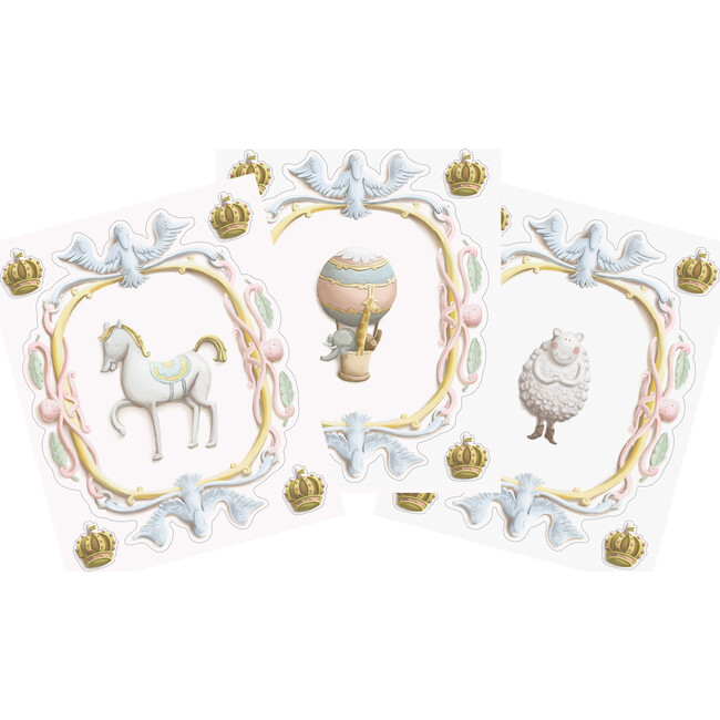 Set of 3 Large Scale Wall Crests, Crowns - Wallpaper - 1