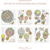Set of 20 Replaceable Wall Stickers, Hot Air Balloons - Favors - 1 - thumbnail