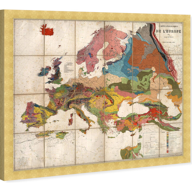 Carte Geologique De L'Europe Map 1875 - Oliver Gal Artist Co. Art ...