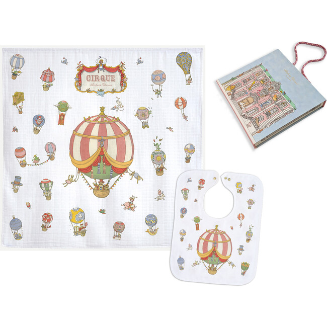 Swaddle & Bib Gift Set, Circus Balloon - Mixed Gift Set - 1