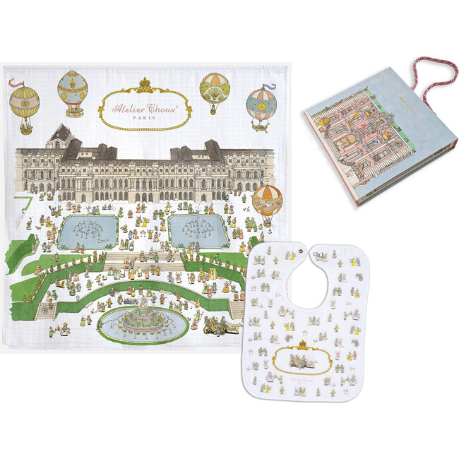Swaddle & Bib Gift Set, Versailles