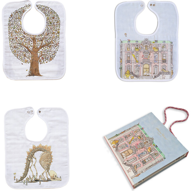 Toddler Bib Trio Set, Friends & Family Tree +  Monceau Mansion + Naptime at the Museum - Bibs - 1