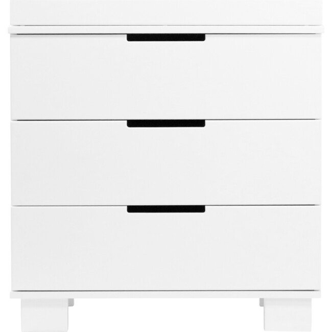 Modo 3-Drawer Changer Dresser with Removable Changing Tray, White - Dressers - 1