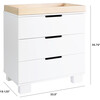 Modo 3-Drawer Changer Dresser with Removable Changing Tray, White/Washed Natural - Dressers - 2