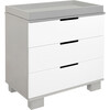 Modo 3-Drawer Changer Dresser with Removable Changing Tray, White/Grey - Dressers - 4