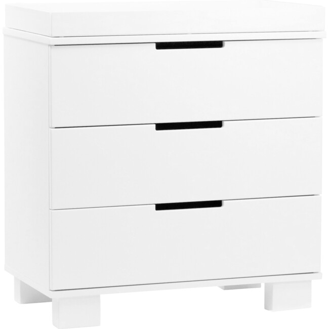 Modo 3-Drawer Changer Dresser with Removable Changing Tray, White - Dressers - 5