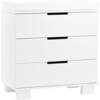 Modo 3-Drawer Changer Dresser with Removable Changing Tray, White - Dressers - 5