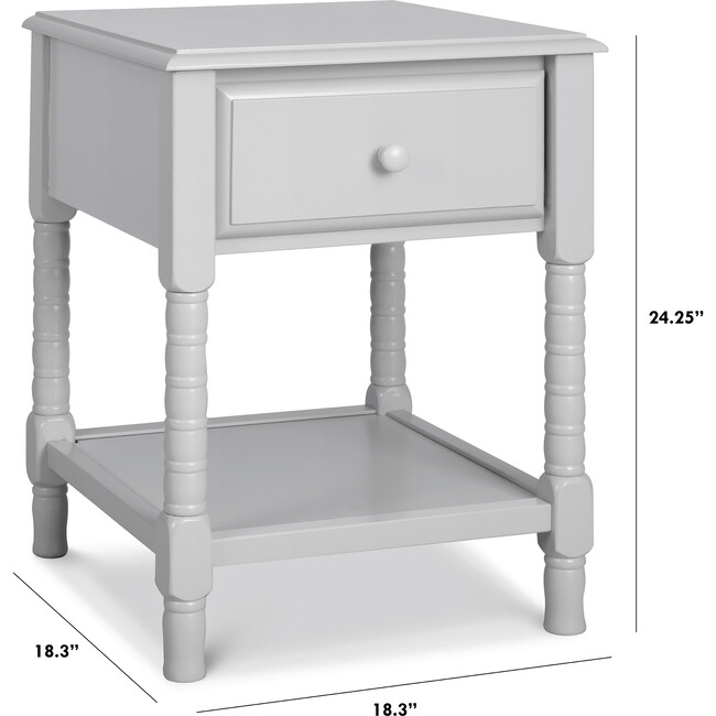 Jenny Lind Spindle Nightstand, Fog Grey - Nightstands - 4