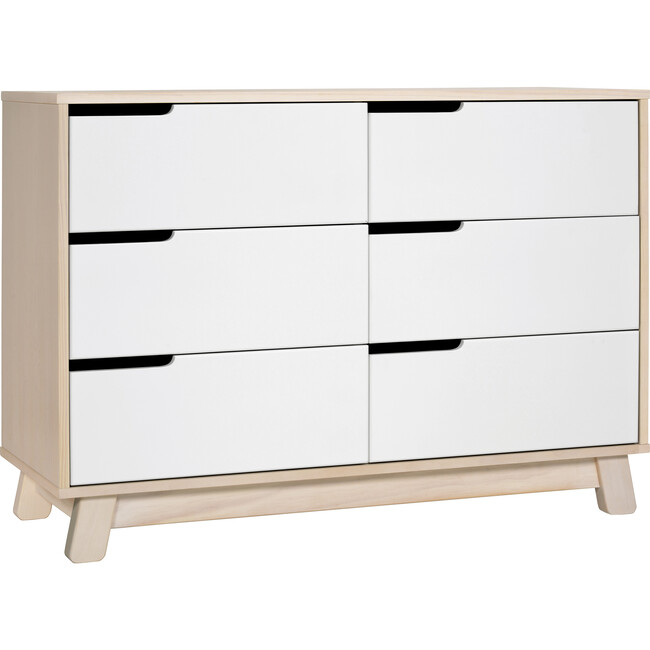 Hudson 6-Drawer Assembled Double Dresser, Washed Natural/White - Dressers - 6