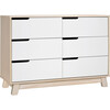 Hudson 6-Drawer Assembled Double Dresser, Washed Natural/White - Dressers - 6