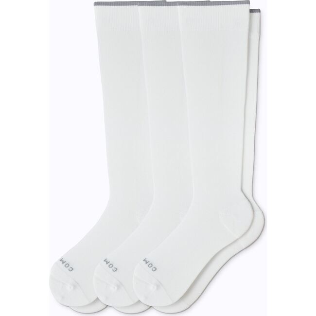 Knee-High Compression Socks – 3-Pack Solids, White