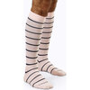 Knee-High Compression Socks – 3-Pack Stripes, Rose/Navy - Socks - 2