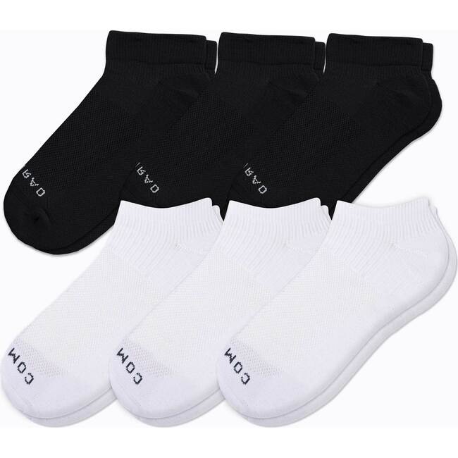 Ankle Compression Socks – 6-Pack, Black/White