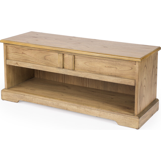 Efrem Wood Storage Bench, Natural - Accent Seating - 1