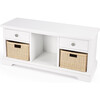 Asya Storange Bench, White - Accent Seating - 1 - thumbnail