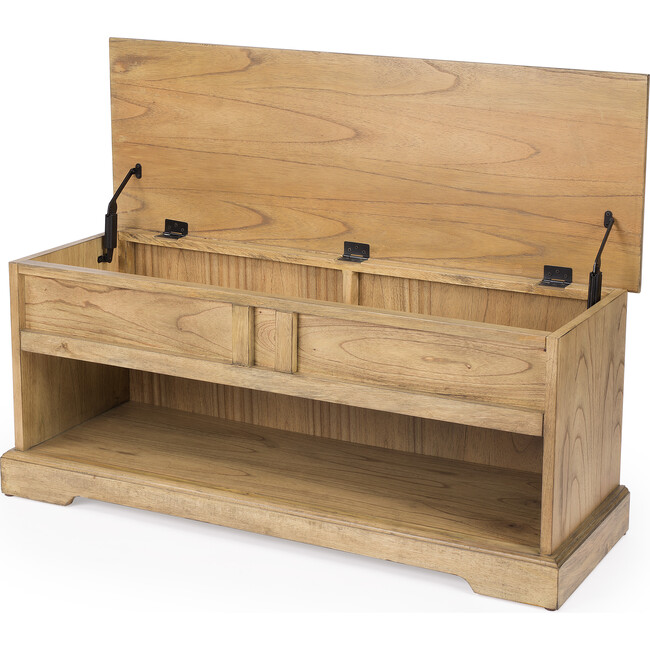 Efrem Wood Storage Bench, Natural - Accent Seating - 3