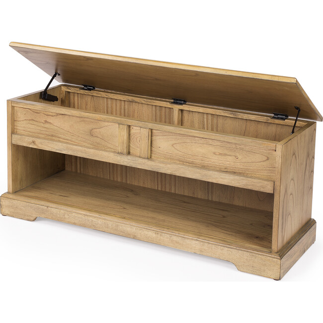 Efrem Wood Storage Bench, Natural - Accent Seating - 4