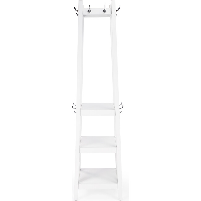Fenya Coat Rack with Shelves, White - Storage - 4