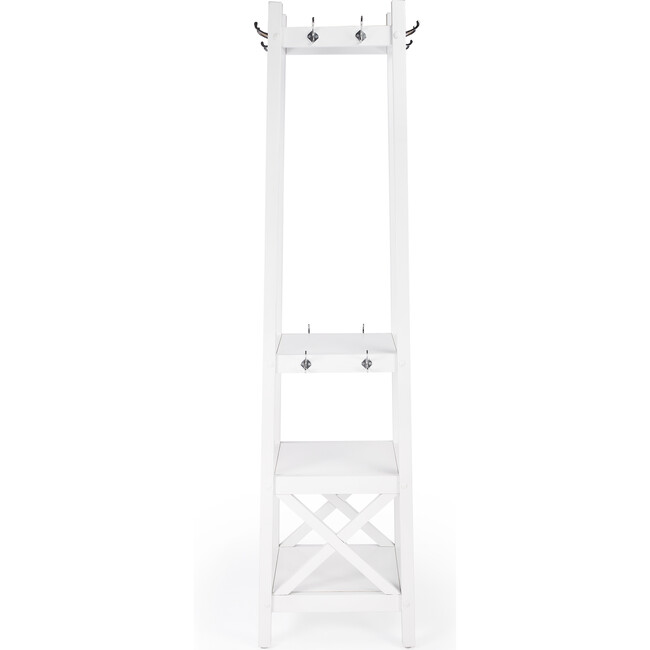 Fenya Coat Rack with Shelves, White - Storage - 5