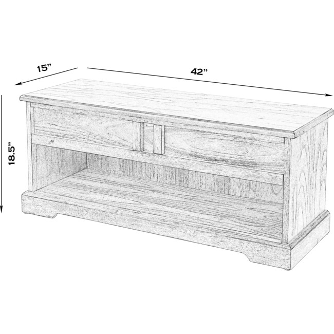 Efrem Wood Storage Bench, Natural - Accent Seating - 9