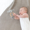 Organic Cotton Comfy Knit Baby Gift Set, Gray - Blankets - 2