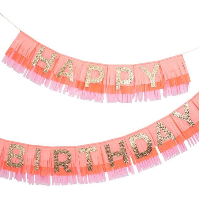 Pink Happy Birthday Fringe Garland