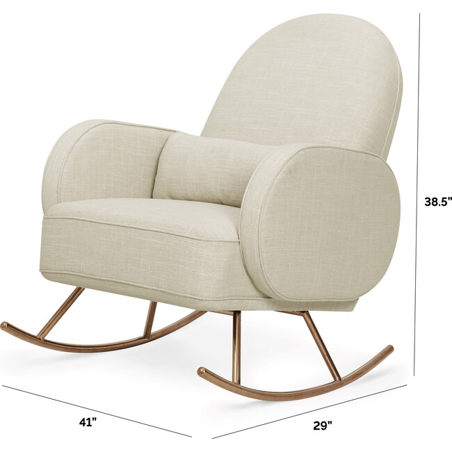 Compass Rocker, Oatmeal/Rose Gold - Nursery Chairs - 8