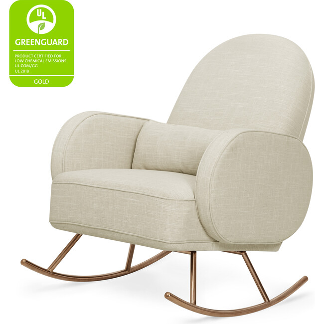 Compass Rocker, Oatmeal/Rose Gold - Nursery Chairs - 9