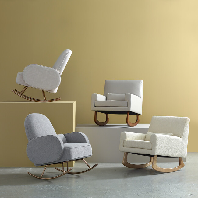 Sleepytime Rocker, Taupe Leather - Nursery Chairs - 6