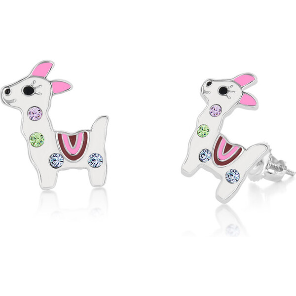 Llama Enamel Screwback Earrings Chanteur Jewelry