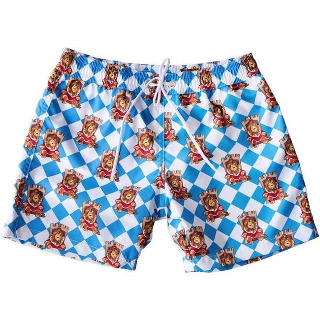 Boys Lion King Swim Trunks, Blue - Swim Trunks - 1
