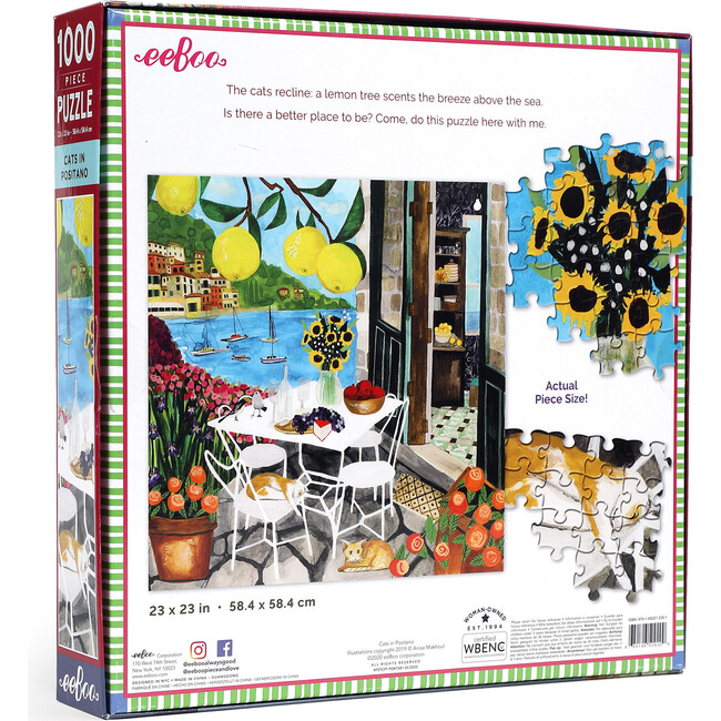 Cats in Positano 1000-Piece Puzzle - Puzzles - 4