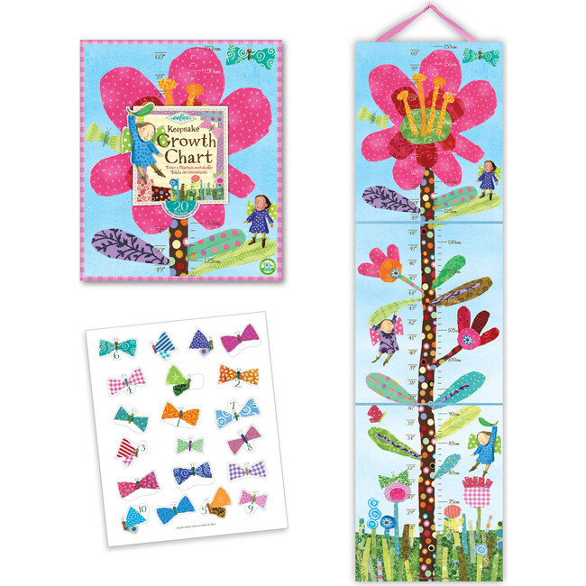 Hot Pink Flower Growth Chart - Wall Décor - 2