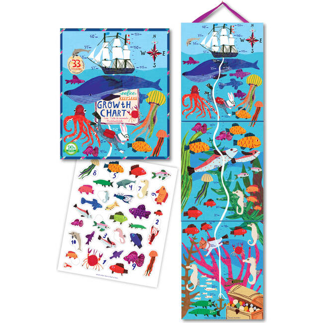 Big Blue Whale Growth Chart - Wall Décor - 2