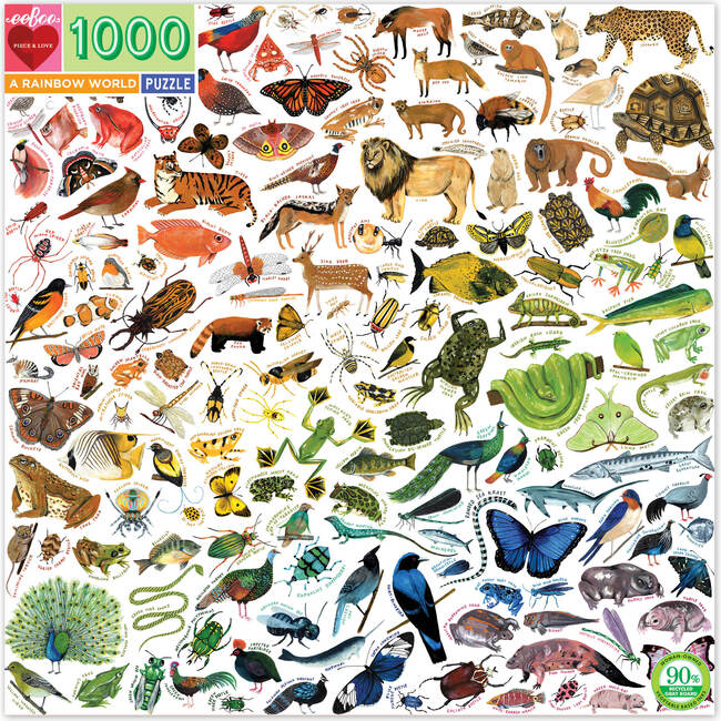 A Rainbow World 1000-Piece Square Puzzle