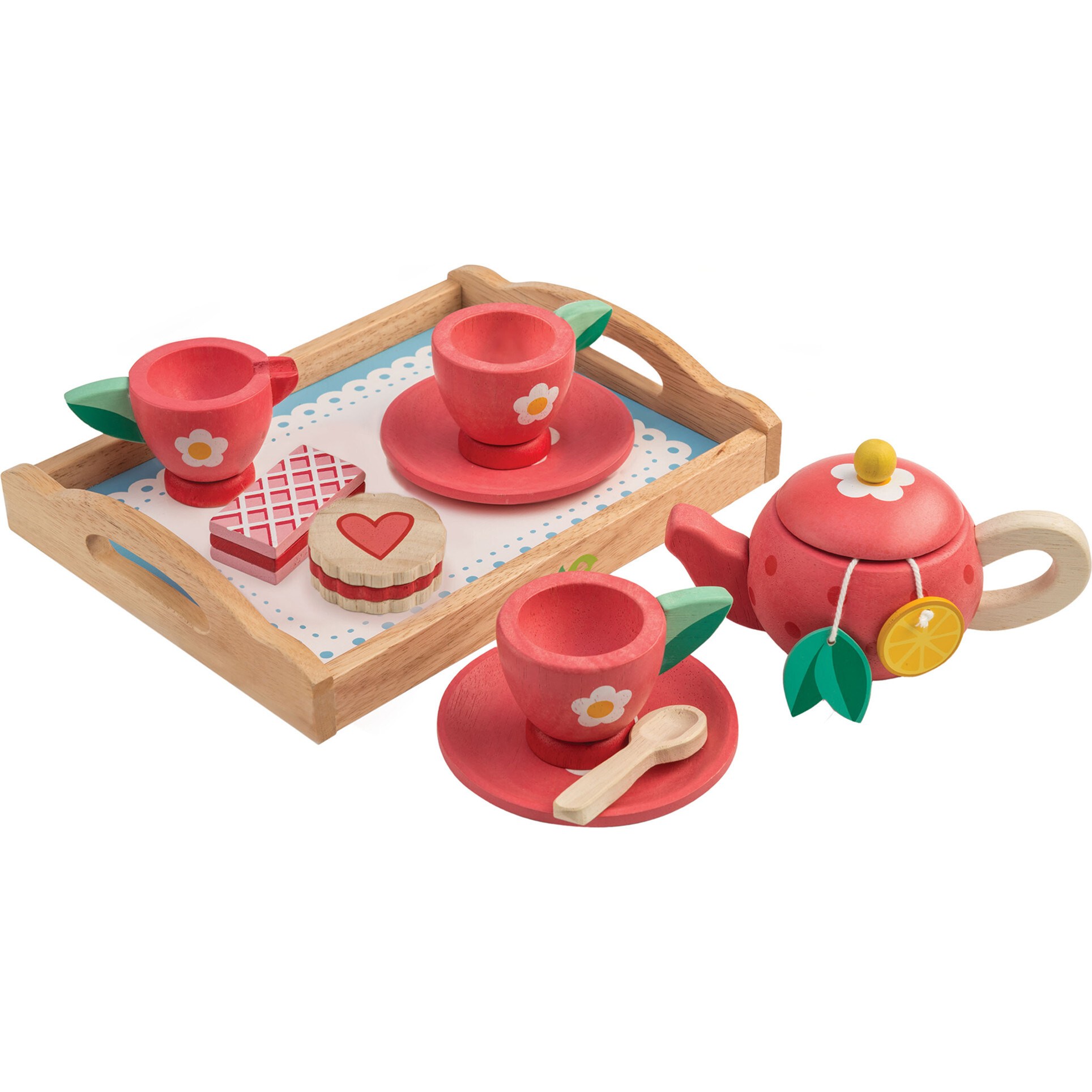 toy tea set with tray