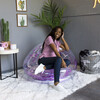 Inflatable Glitter Chair, Pink Holographic Glitter - Accent Seating - 2 - thumbnail