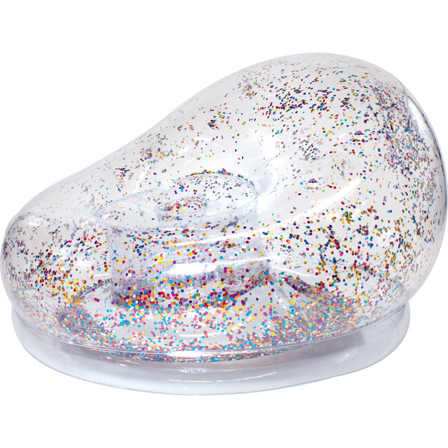 Inflatable Glitter Chair, Multicolor Holographic Glitter