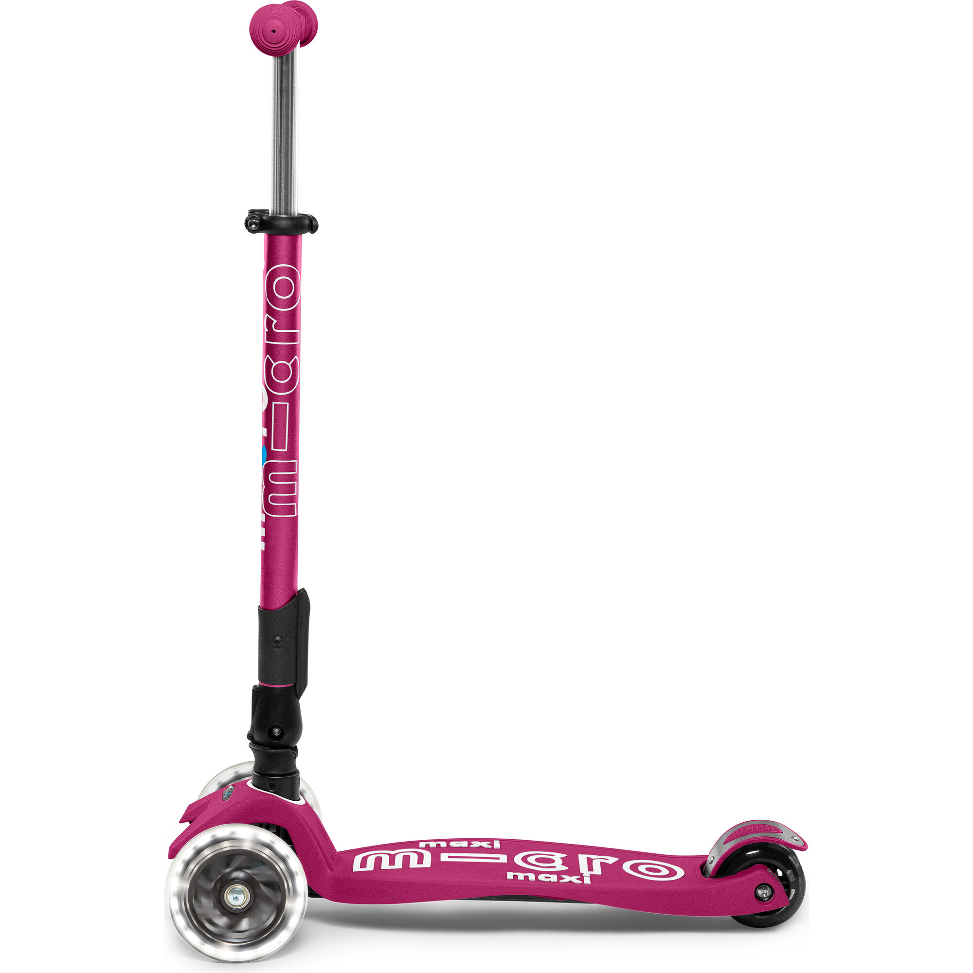 Maxi Deluxe Foldable LED Kids Scooter, Berry Red - Scooters - 1